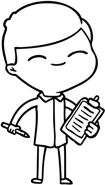 卡通微笑男人和剪贴板图片下载