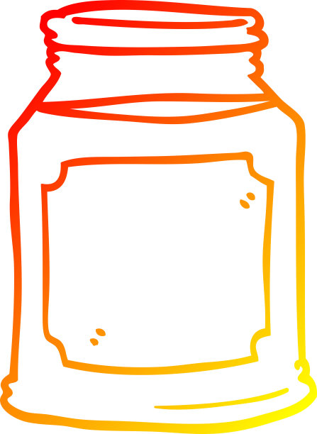 温暖的梯度线画卡通蜡烛在罐子图片下载
