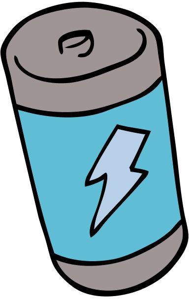 电池的卡通涂鸦图片下载