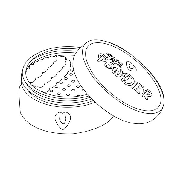 孤立画粉妇女化妆矢量插图图片下载