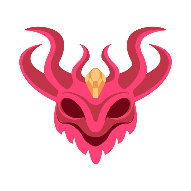 孤立的粉红色图形纹章矢量插图图片下载