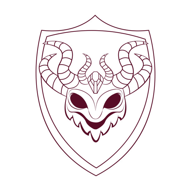 孤立绘制纹章纹章矢量插图图片下载