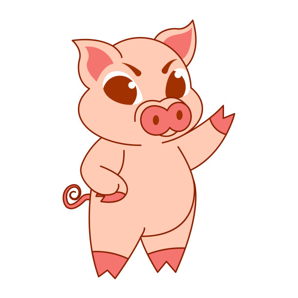 孤立可爱的卡哇伊色彩的生肖动物载体图片下载