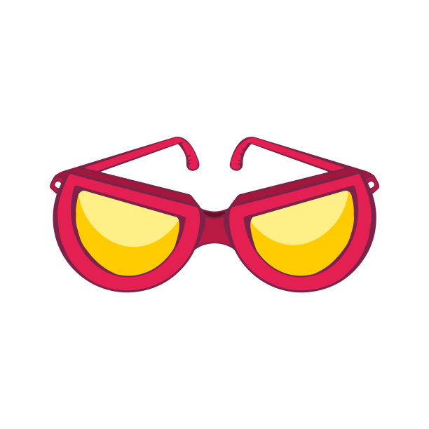 孤立的眼镜海滩矢量插图图片下载