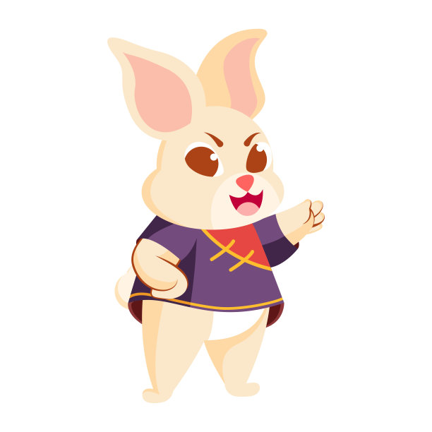 孤立可爱的卡哇伊色彩的生肖动物载体图片下载