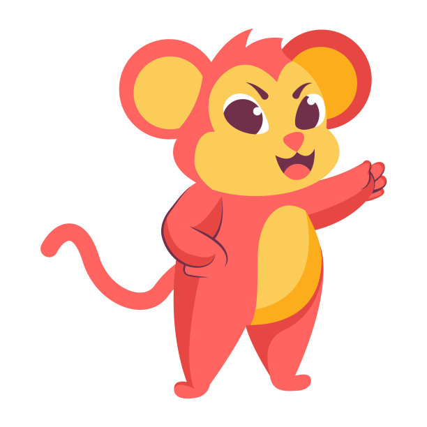 孤立可爱的卡哇伊色彩的生肖动物载体图片下载