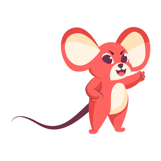 孤立可爱的卡哇伊色彩的生肖动物载体图片下载