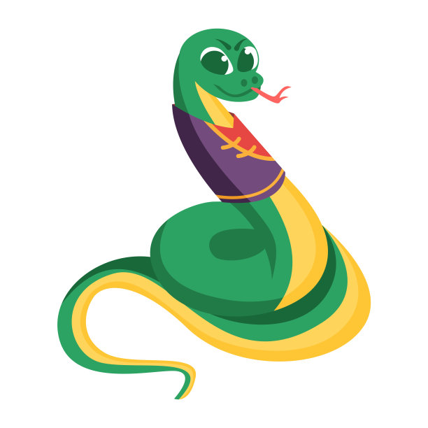 孤立可爱的卡哇伊色彩的生肖动物载体图片下载