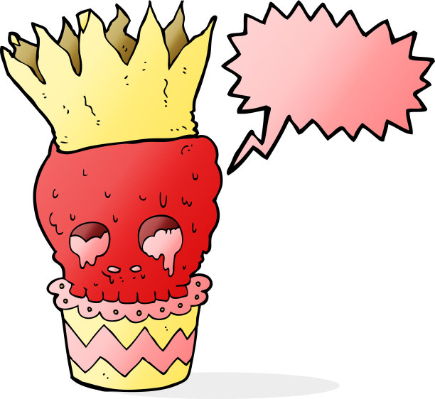 带有语音泡泡的幽灵骷髅小蛋糕图片下载