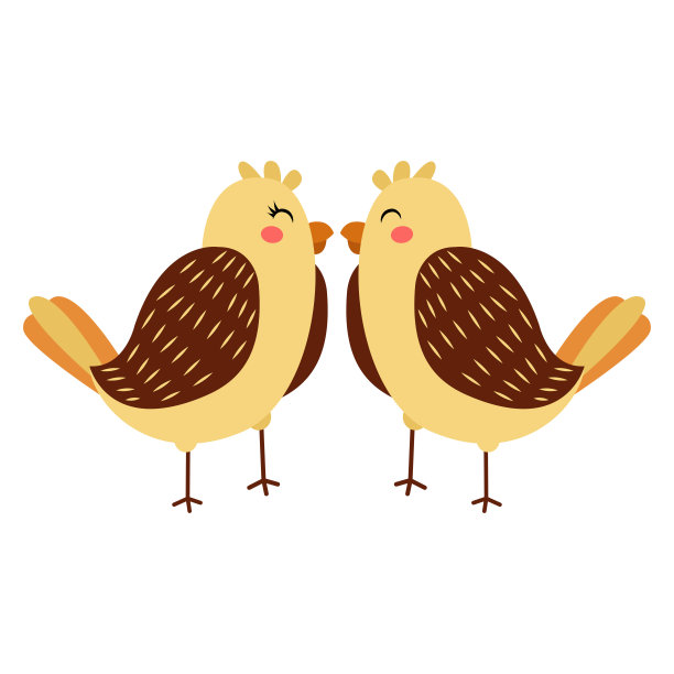 孤立可爱的鸟在爱花框架矢量图片下载