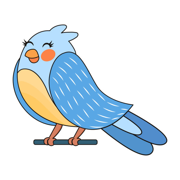 孤立可爱的鸟在爱花框架矢量图片下载