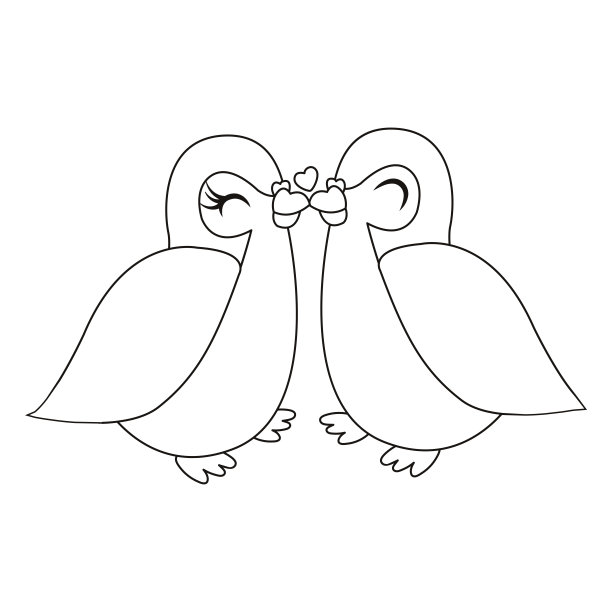 孤立可爱的鸟在爱花框架矢量图片下载