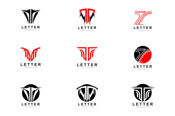 T字标志，现代字母风格矢量，设计适合产品品牌与T字图片下载