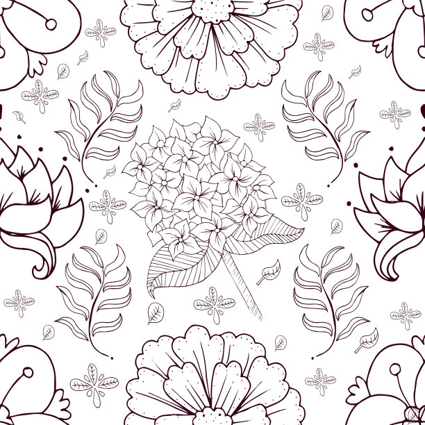 花卉图案背景装饰壁纸矢量图片下载