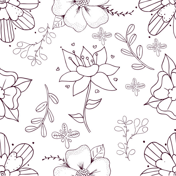 花卉图案背景装饰壁纸矢量图片下载