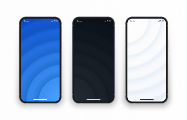 不同颜色3D平滑模糊线屏幕保护程序设置在智能手机屏幕上图片下载