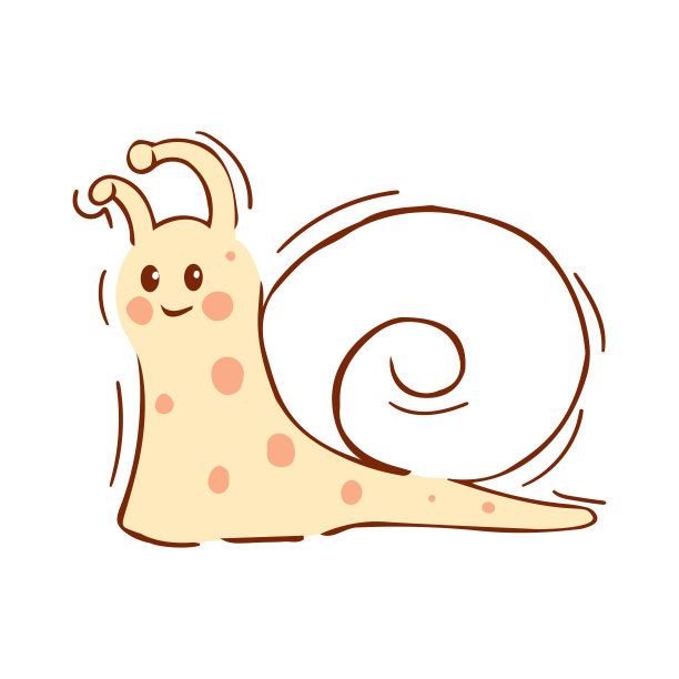 孤立的蜗牛剪影绘制矢量插图图片下载