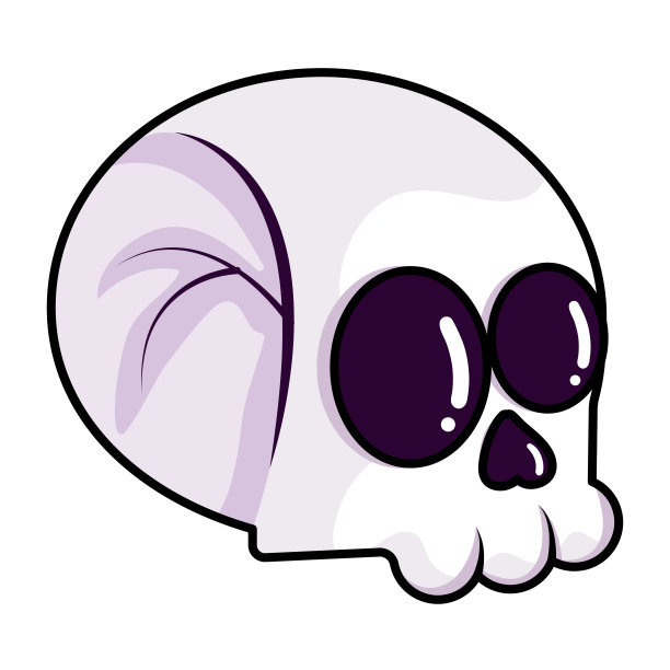 孤立的头骨万圣节矢量插图图片下载