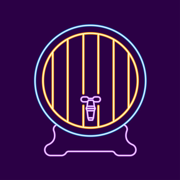 孤立的霓虹啤酒桶啤酒节季节矢量图片下载