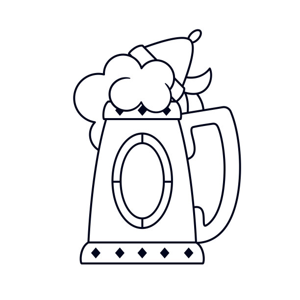 孤立的啤酒绘制啤酒节矢量插图图片下载