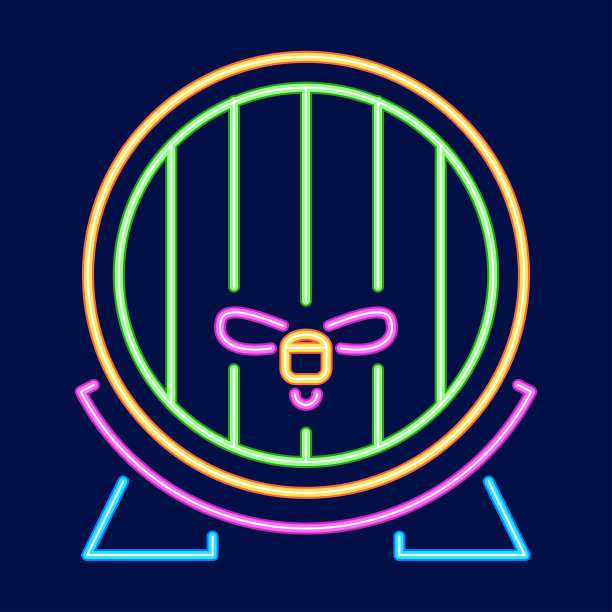 孤立的桶霓虹灯啤酒节矢量插图图片下载