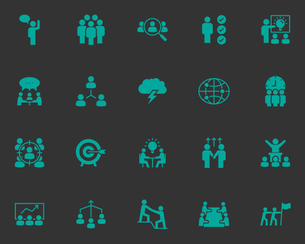 一组人图标，团队，会议，业务，图片下载