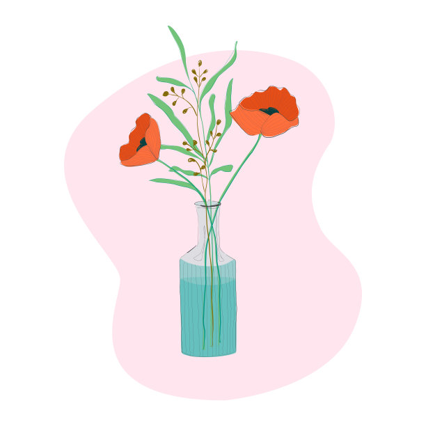 瓶中有盛开的鲜花和草药的香味图片下载