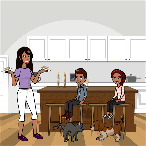 妈妈为孩子们准备早餐图片下载