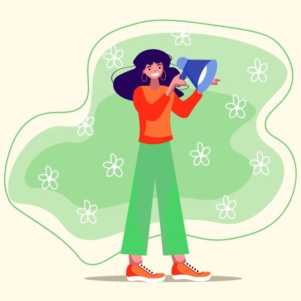 女孩拿着话筒寻找声音图片下载