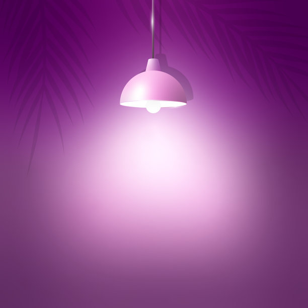 挂灯和照明的墙壁背景设计，用于显示和文字。图片下载