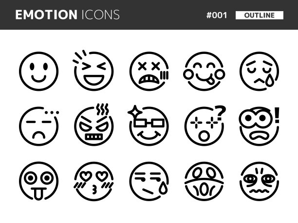 与emoion_001相关的线条样式图标设置图片下载
