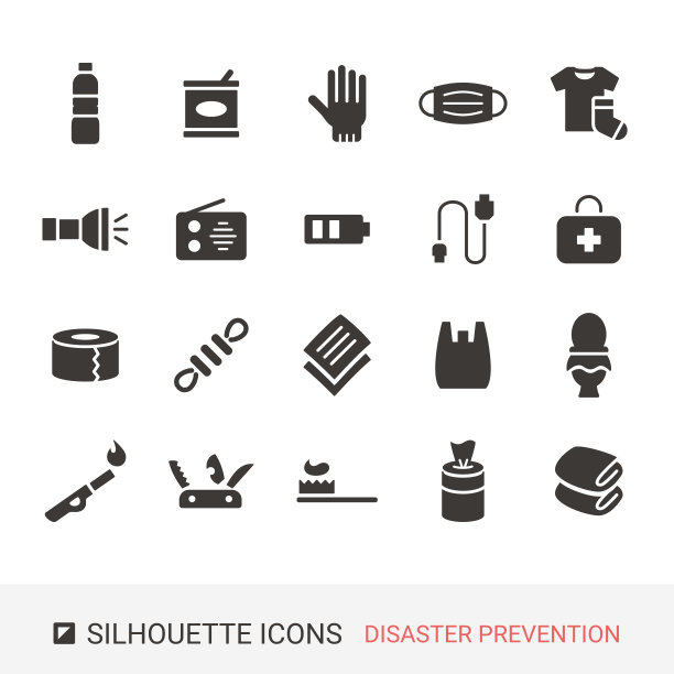 产品图标，防灾用品，剪影图标图片下载