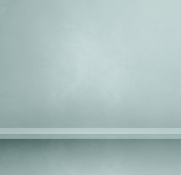 浅蓝色混凝土墙上的空架子。背景模板。广场模型图片下载