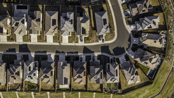 鸟瞰加州屋顶太阳能图片下载