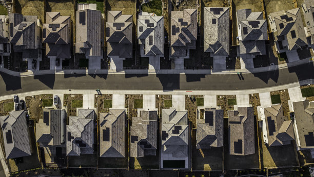 鸟瞰加州屋顶太阳能图片下载