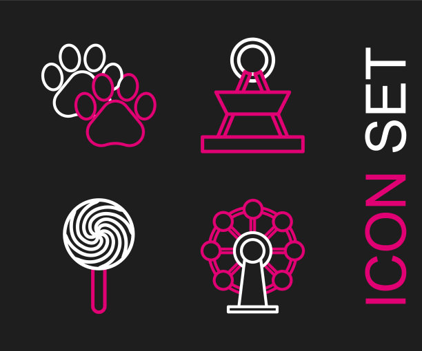 设置线摩天轮棒棒糖吸引力图片下载