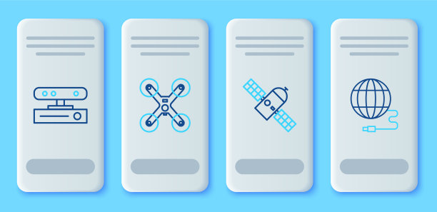 设定线无人机飞行卫星运动传感器图片下载