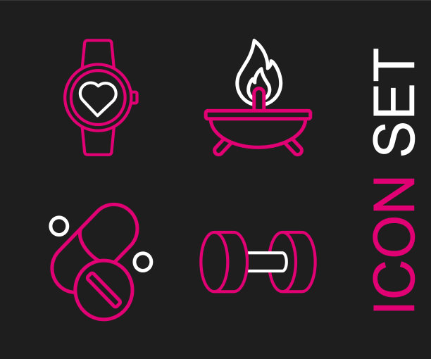 设置行哑铃维生素丸香薰蜡烛和图片下载