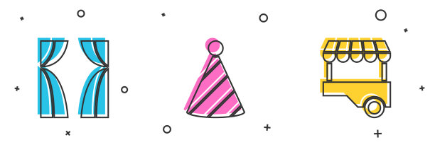 布景马戏团幕布举起晚会帽子和快图片下载