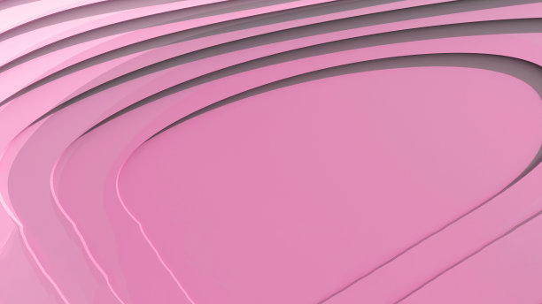 粉色设计网站，海报，品牌标识，宣传册，演示模板。紫色线条曲线设计在抽象的粉红色背景。节日水平模板或横幅。三维演示图片下载