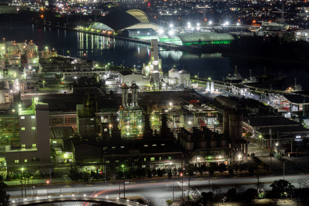 工厂夜景图片下载