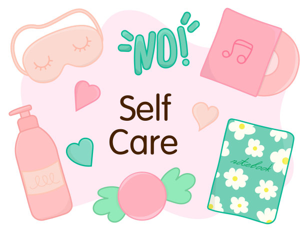 自我保健。一套放松和休息的物品图片下载