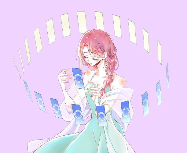 拿着塔罗牌的算命女人图片下载