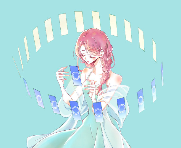 拿着塔罗牌的算命女人图片下载