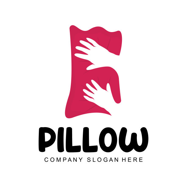 枕头标志，床的设计，梦想和睡眠模板图标矢量图片下载