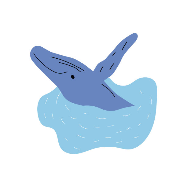 鲸鱼，海洋动物。白色背景上斯堪的纳维亚风格的海洋生物。伟大的海报，卡片，服装印刷。矢量图图片下载