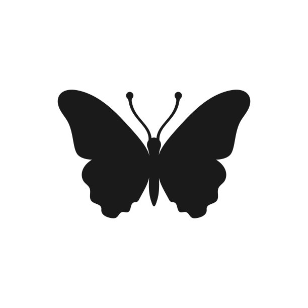 飞蛾图标，蝴蝶剪影，矢量插图图片下载