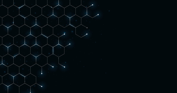 灰色六角形网格连接背景。图片下载