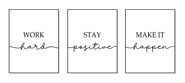 努力工作，保持积极，让梦想成真。鼓舞人心的名言。图片下载