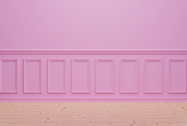 粉色装饰墙面，房间内饰。图片下载